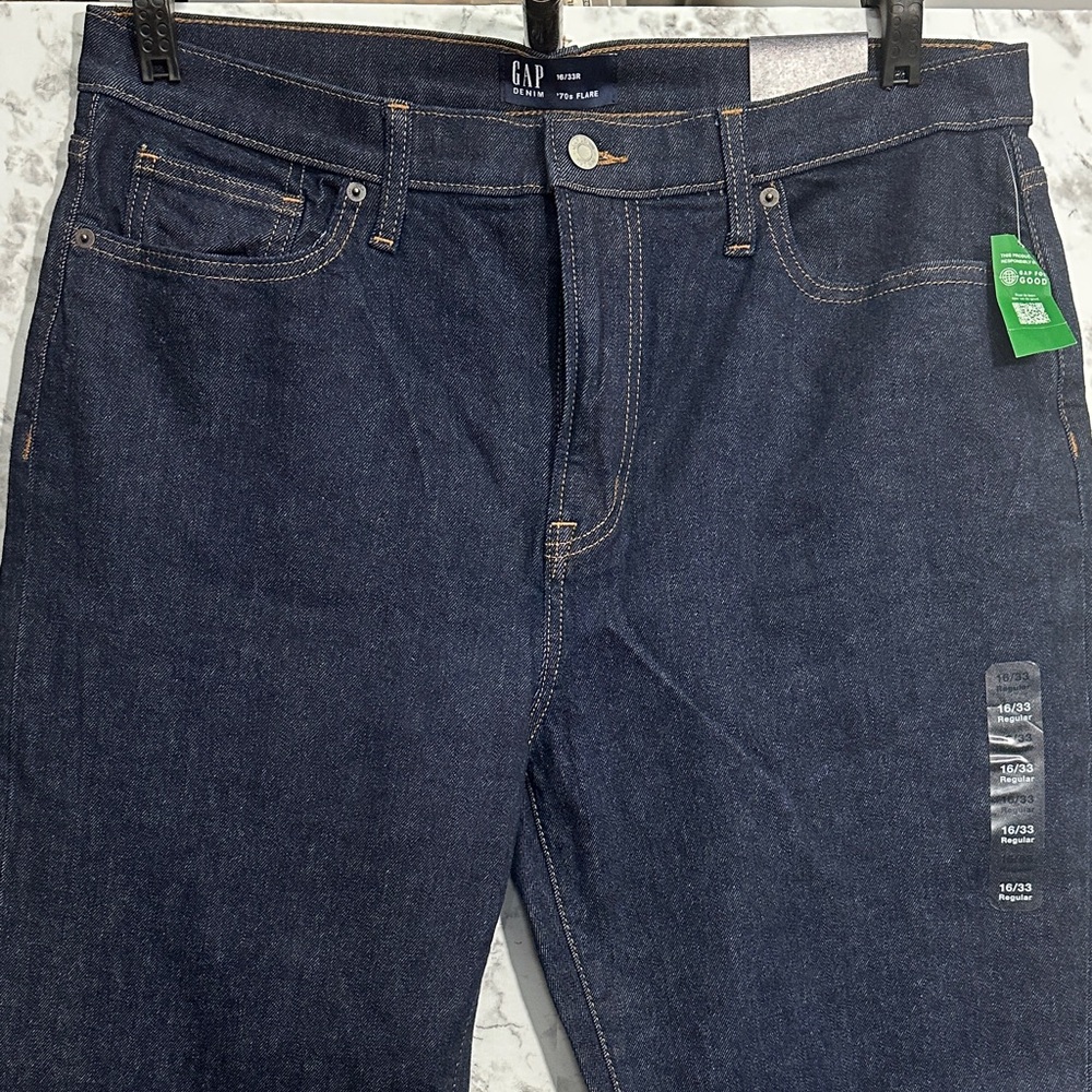NWT GAP women’s Dark Blue 70s Flare Jeans